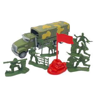 Набор игровой Грузовик военный 15,5см (метал+пластик) с солдатиками, коробка крафт 17*8*7см