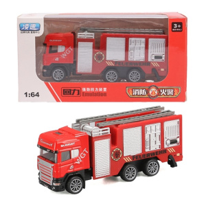 Машина Пожарная машина ,1:64,  металл+пластик, 16*8*6см, в коробке