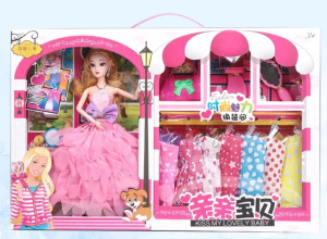 Набор Кукла с одеждой и аксессуарами в коробке 52*34*8см