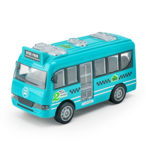 Машинка инерционная  автобус зеленый в пакете 12 см