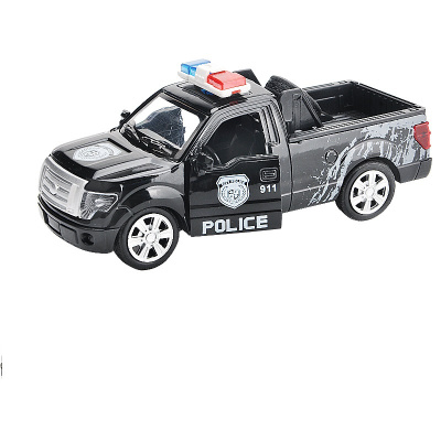 Машинка Полиция черный пикап, метал, 12см